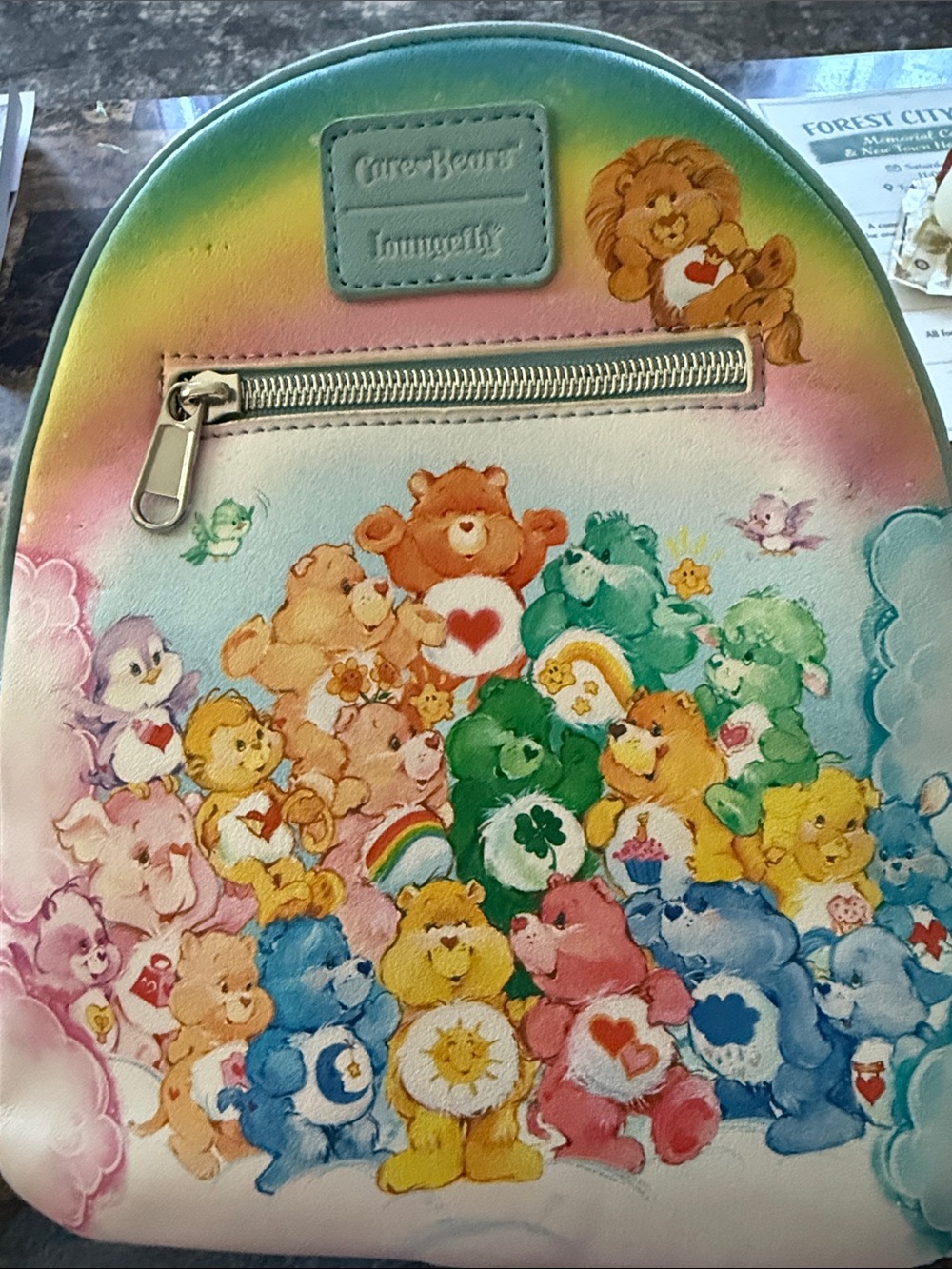 Loungefly Care Bears Rainbow Mini Backpack - Rainbow Pastel